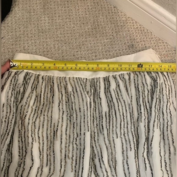 NWT Club Monaco Harley Beaded Jupe Skirt in Ivory Size 4 - Picture 8 of 12